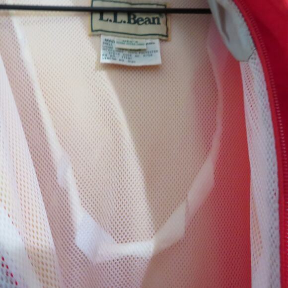 L.L. Bean Mens Sz XXL Red Vintage Nylon Hooded Anorak Pullover Jacket - Picture 10 of 11